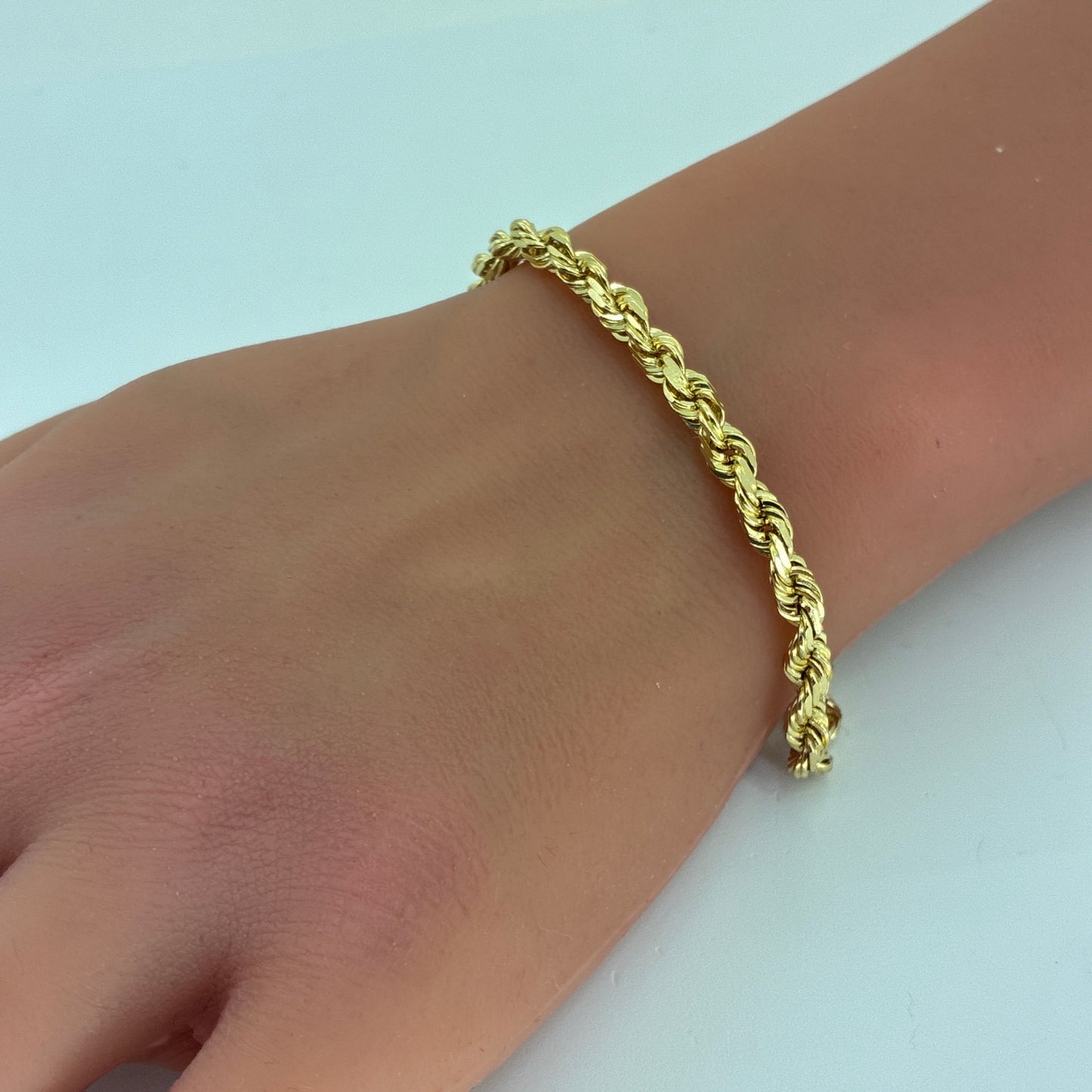 14K Yellow Gold Men's Solid Rope Bracelet | Solid Rope, 4.7mm, 9.5 inch
