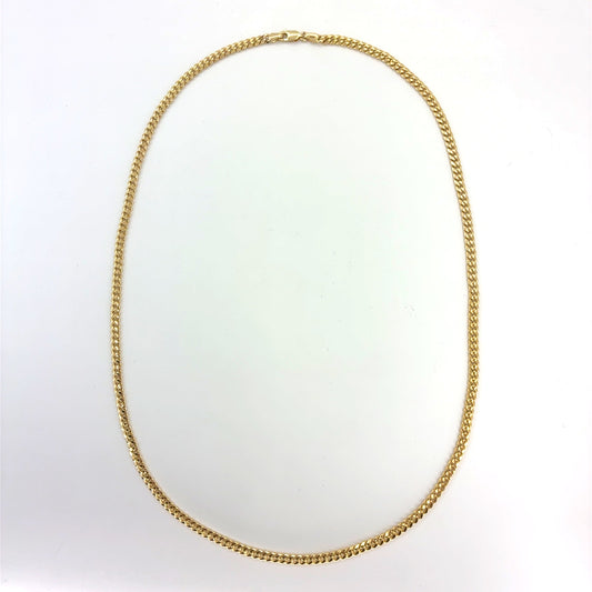 14K Yellow Gold Hollow Miami Cuban Necklace | 22 Inches, 3.7mm, 9.10 grams