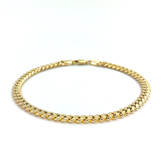 14K Yellow Gold Hollow Miami Cuban Bracelet | 8 Inches, 4.6mm, 5.10 grams