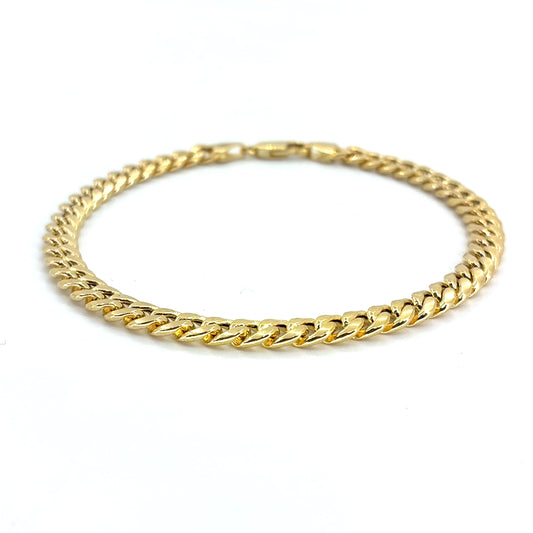 14K Yellow Gold Hollow Miami Cuban Bracelet | 8 Inches, 5.5mm, 6.6 grams