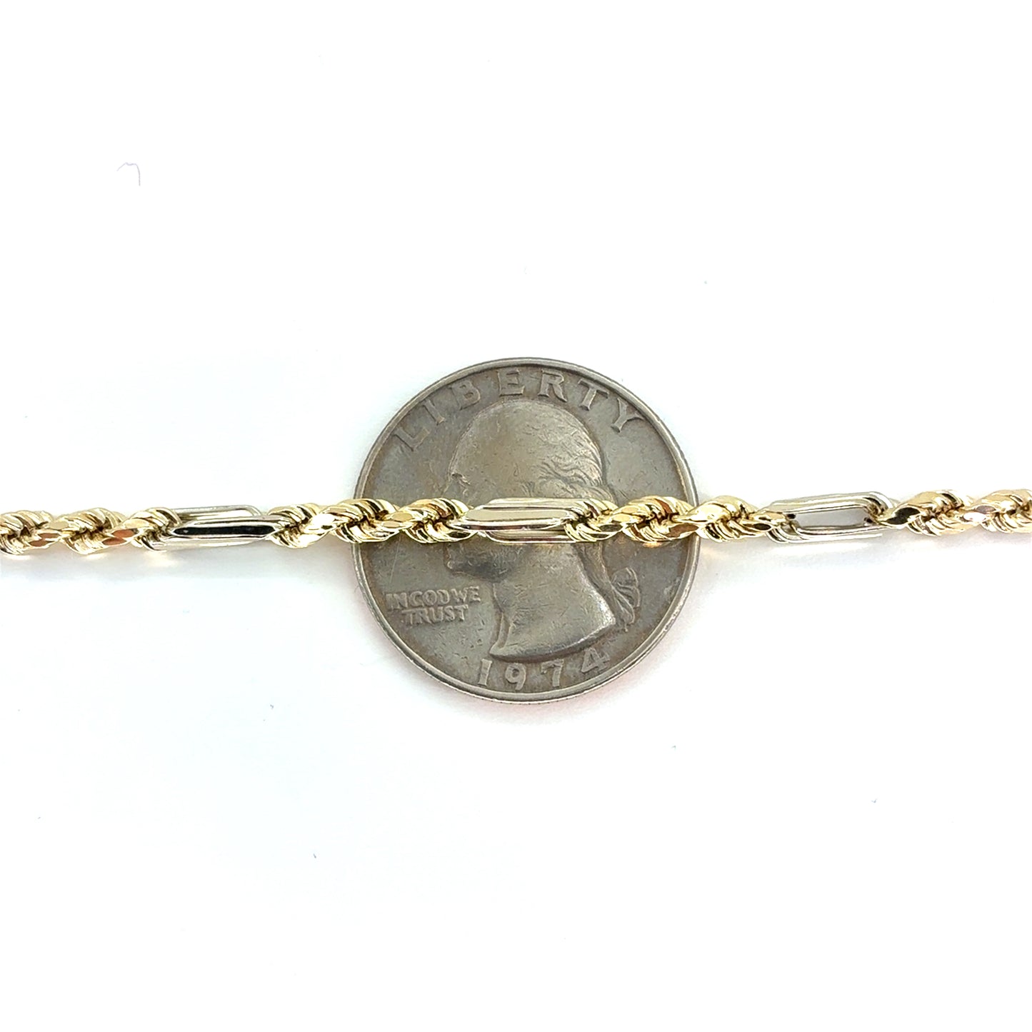 14K Two Tone Gold Solid Milano Necklace | 22 Inches, 3.5mm, 13.7 grams
