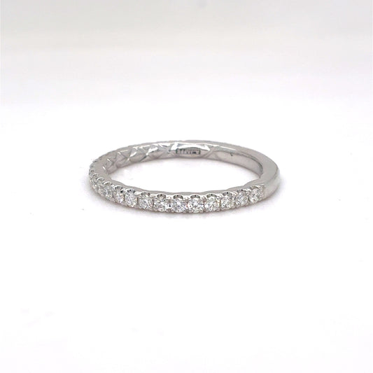 18K White Gold A.JAFFE Diamond Eternity Band | Round Brilliant 0.36 TCW, G VS1, Size 6