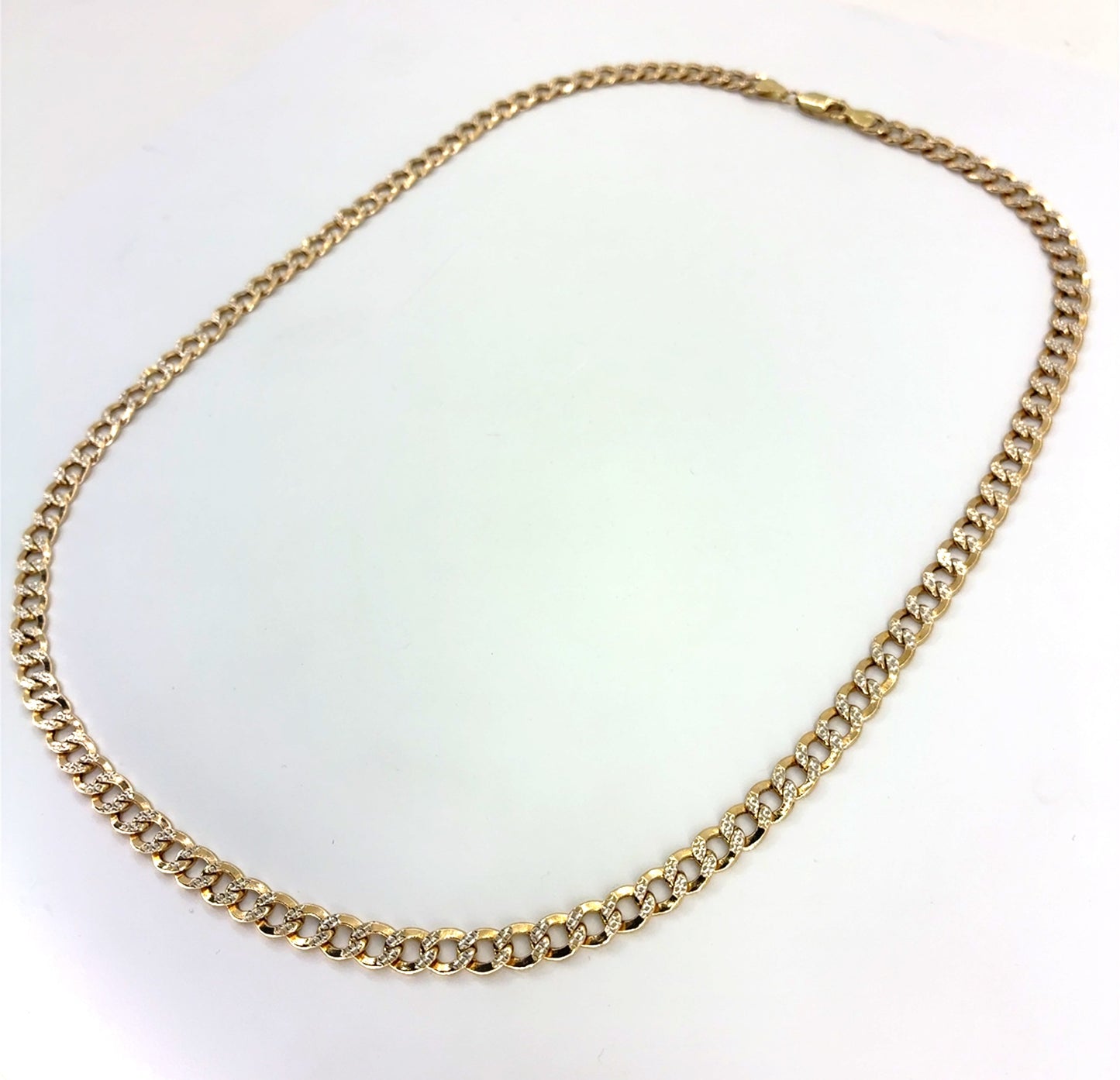 14K Yellow Gold Solid Open DC Cuban Necklace | 24 Inches, 6.5mm, 19.20 grams