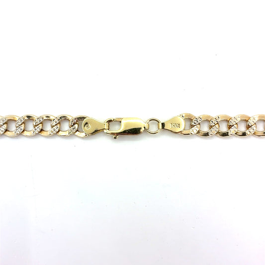 14K Yellow Gold Solid Open DC Cuban Necklace | 24 Inches, 6.5mm, 19.20 grams
