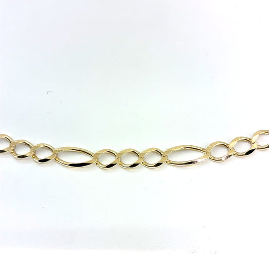 14K Yellow Gold Solid Classic Figaro Necklace | 24 Inches, 5.5mm, 16.10 grams