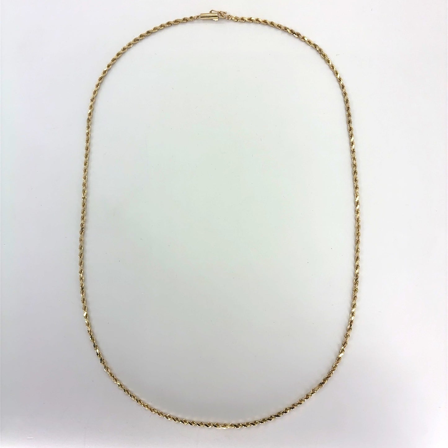 14K Yellow Gold Solid Rope Necklace | 25.5 Inches, 2.4mm, 12.30 grams