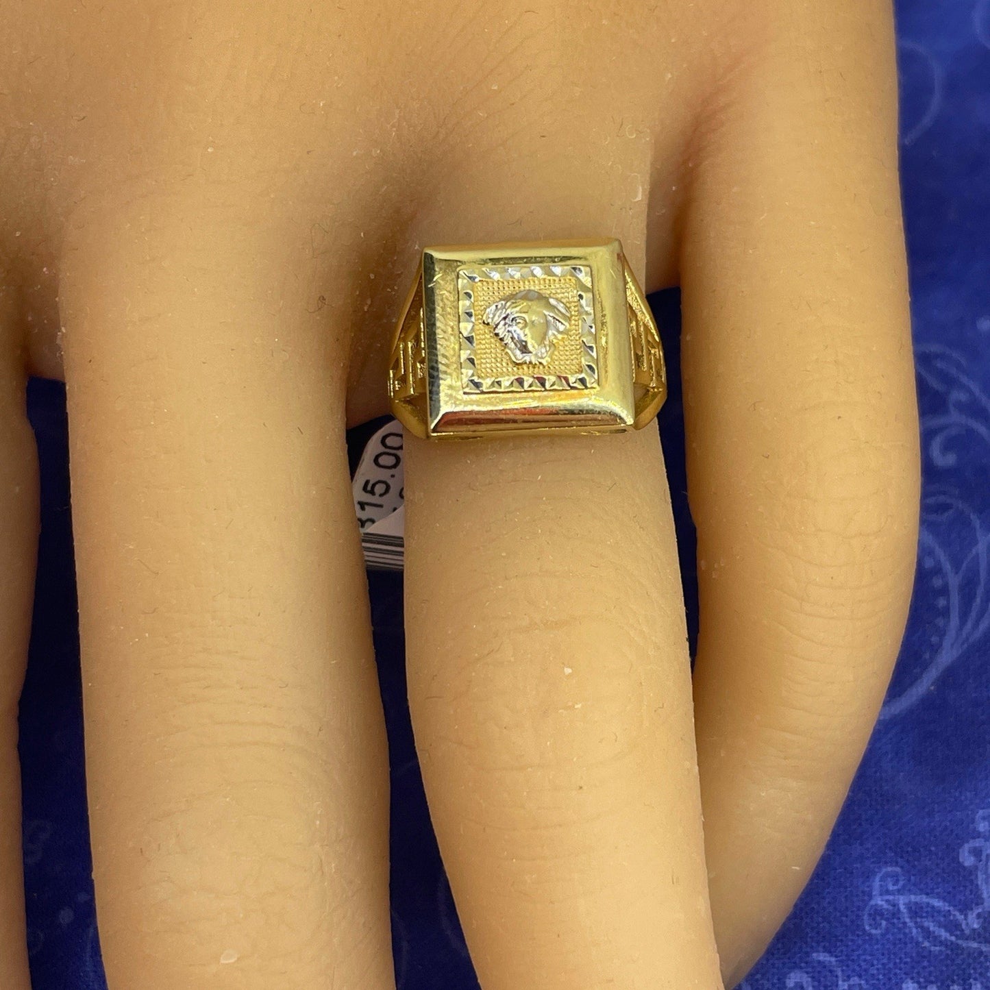 10K Yellow Gold Versace Style Design Ring 3.20g Size 7.54