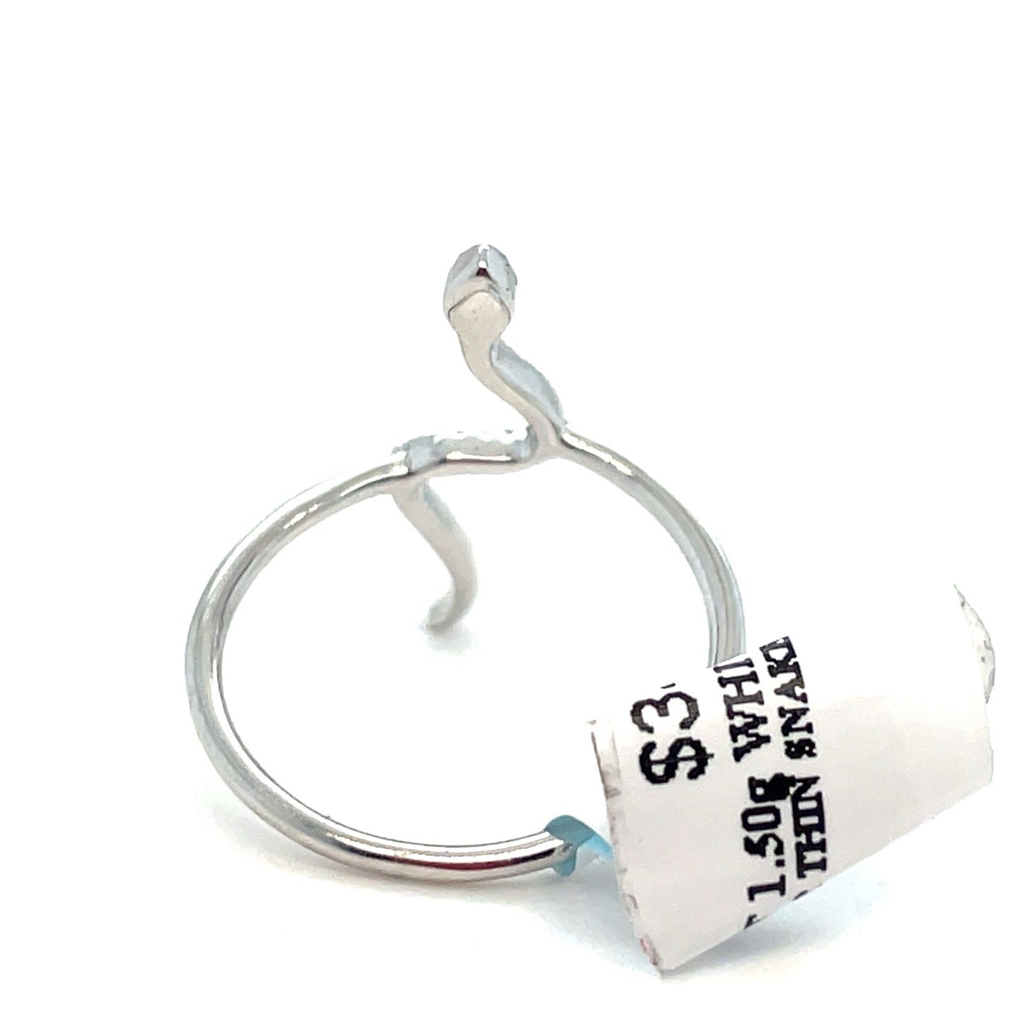 10k White Gold Thin Snake Diamond Ring 1.50g Size 7 .08CTW4