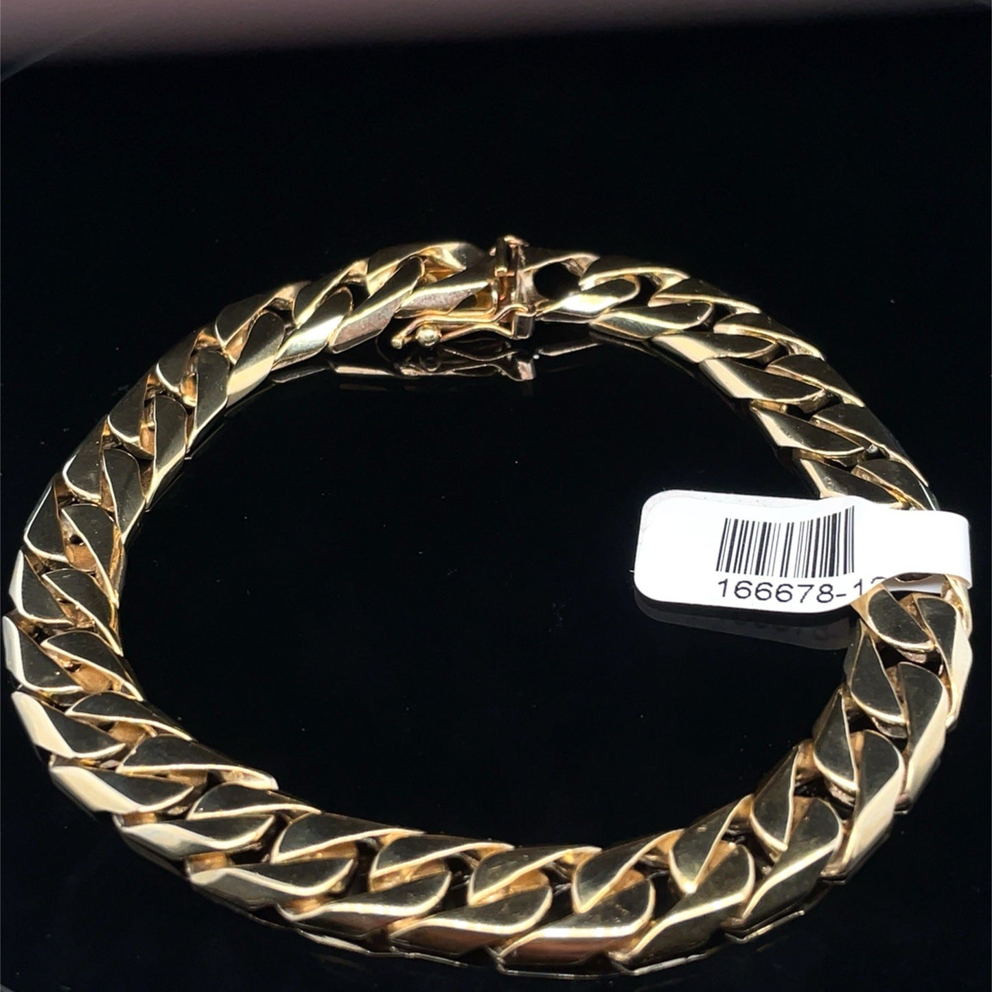 14k Yellow Gold Men’s 8.5” Solid Flat Miami Cuban Bracelet 34.70g 9.4mm0