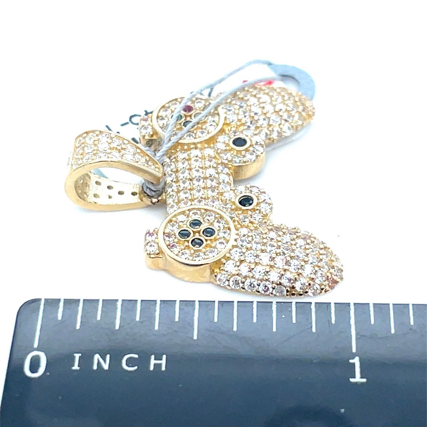 14k Yellow Gold CZ PS4 Controller Pendant 3.50g3