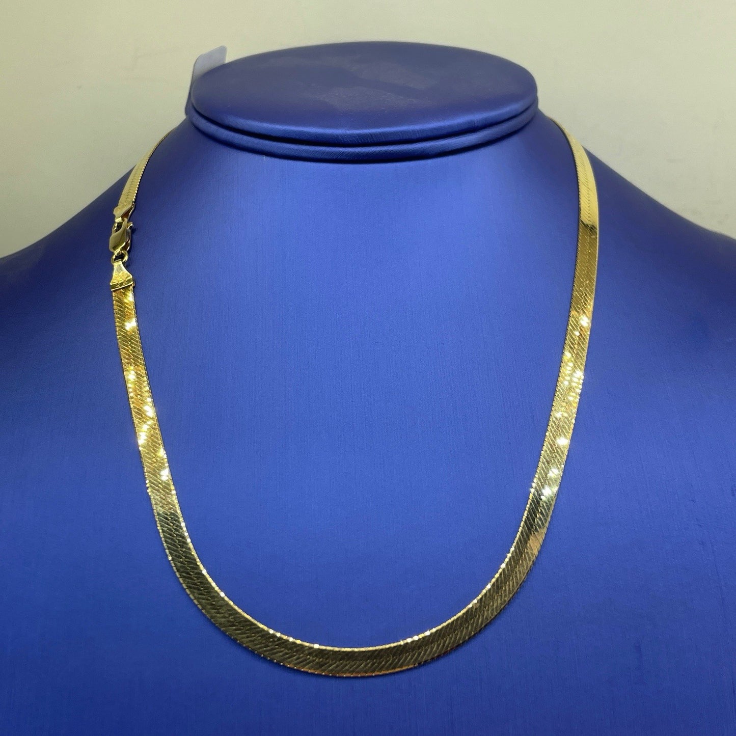 14K Yellow Gold 18” Herringbone Necklace 12.50g 4.5mm 2