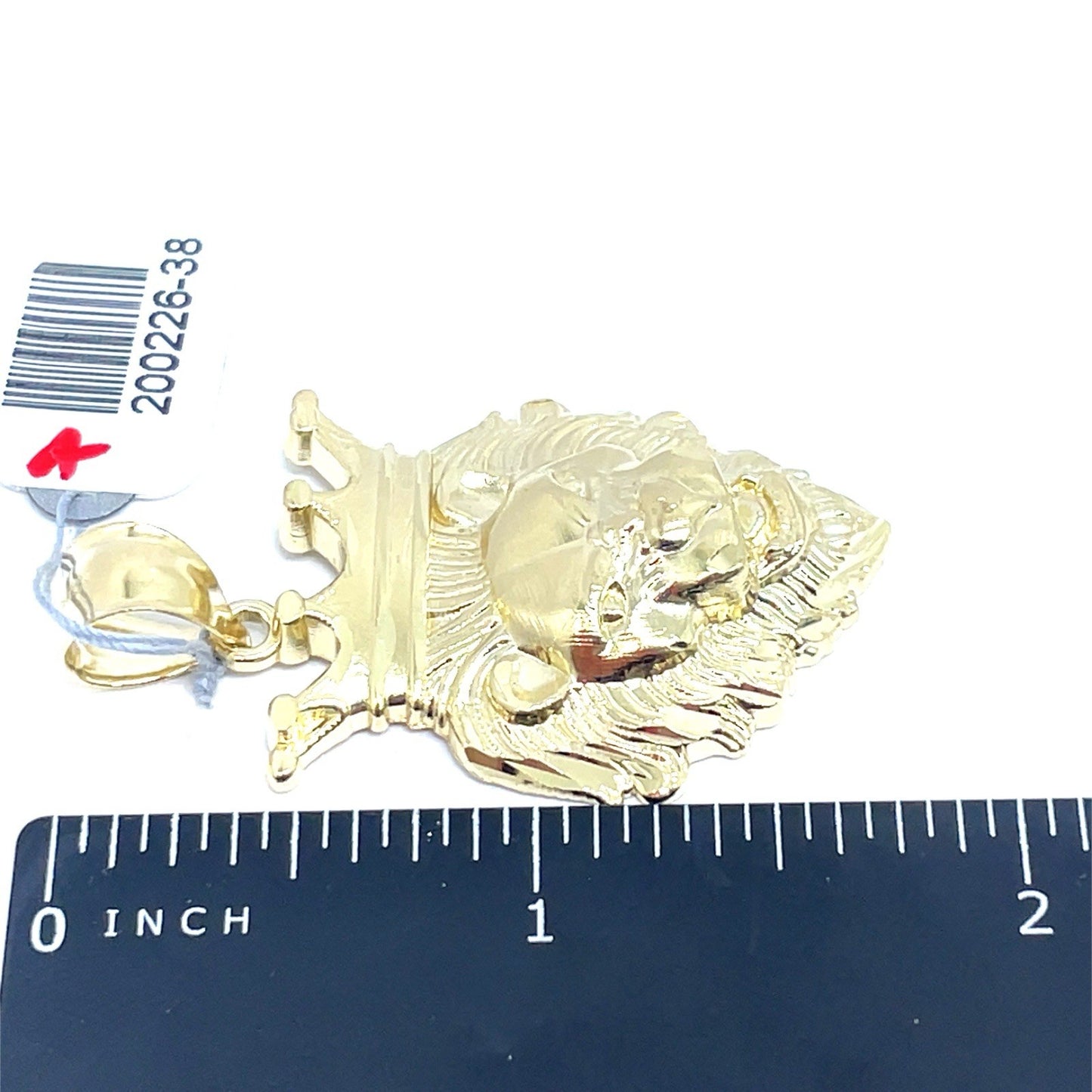 10k Yellow Gold Lion Face With Crown Pendant 5.74g 2