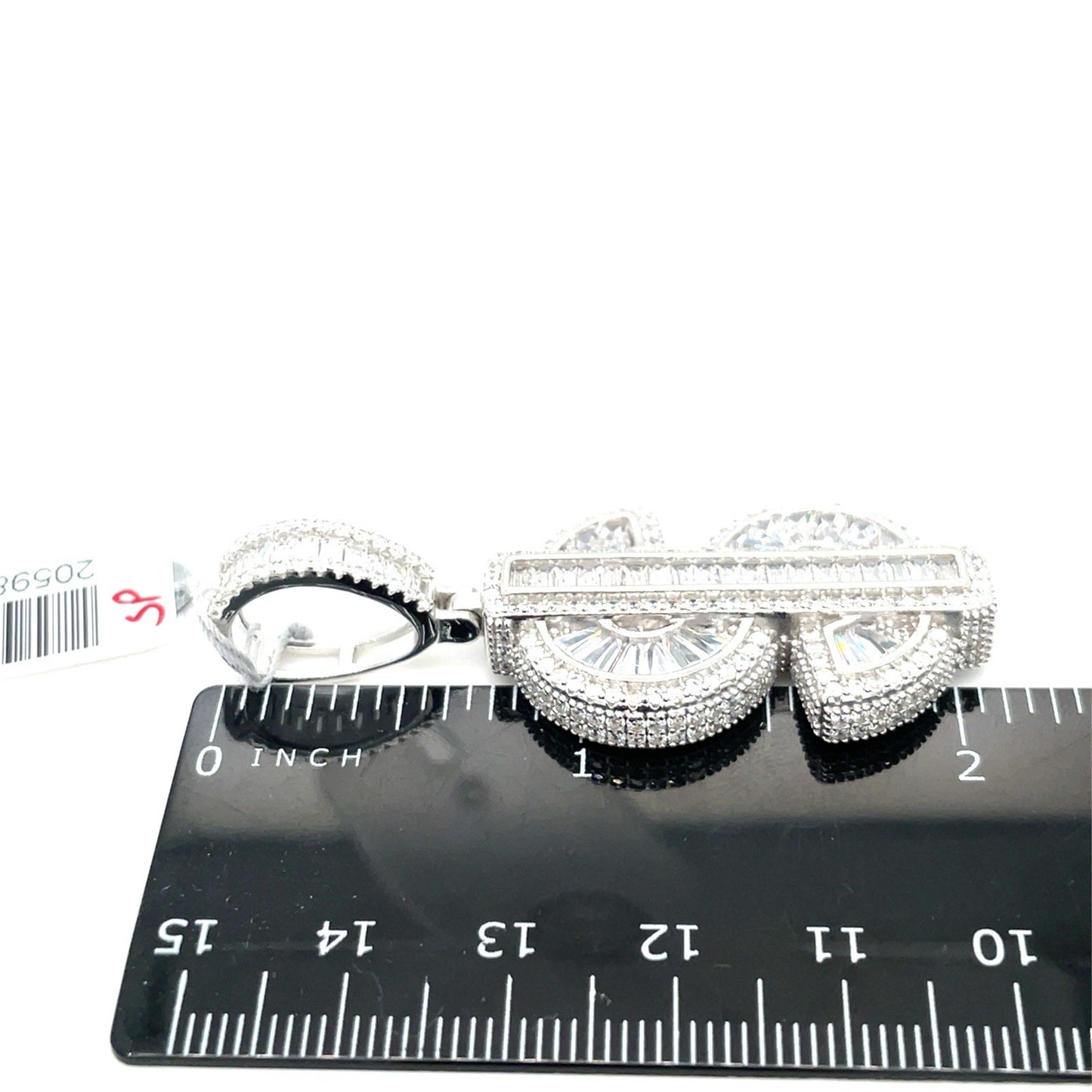 925 Sterling Silver CZ Dollar Sign Pendant 14.40g3