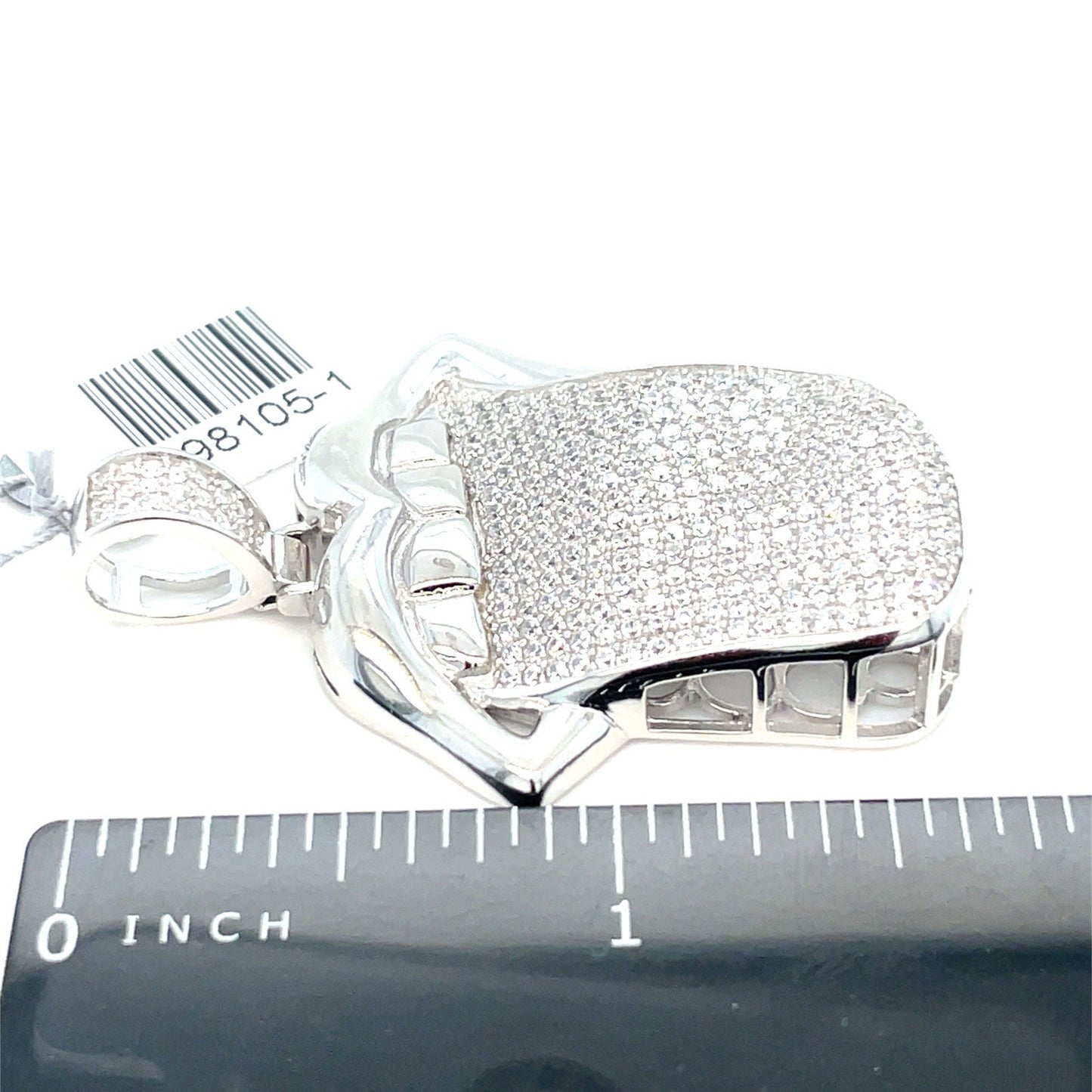 925 Sterling Silver CZ Tongue Sticking Out Pendant 10.20g 3