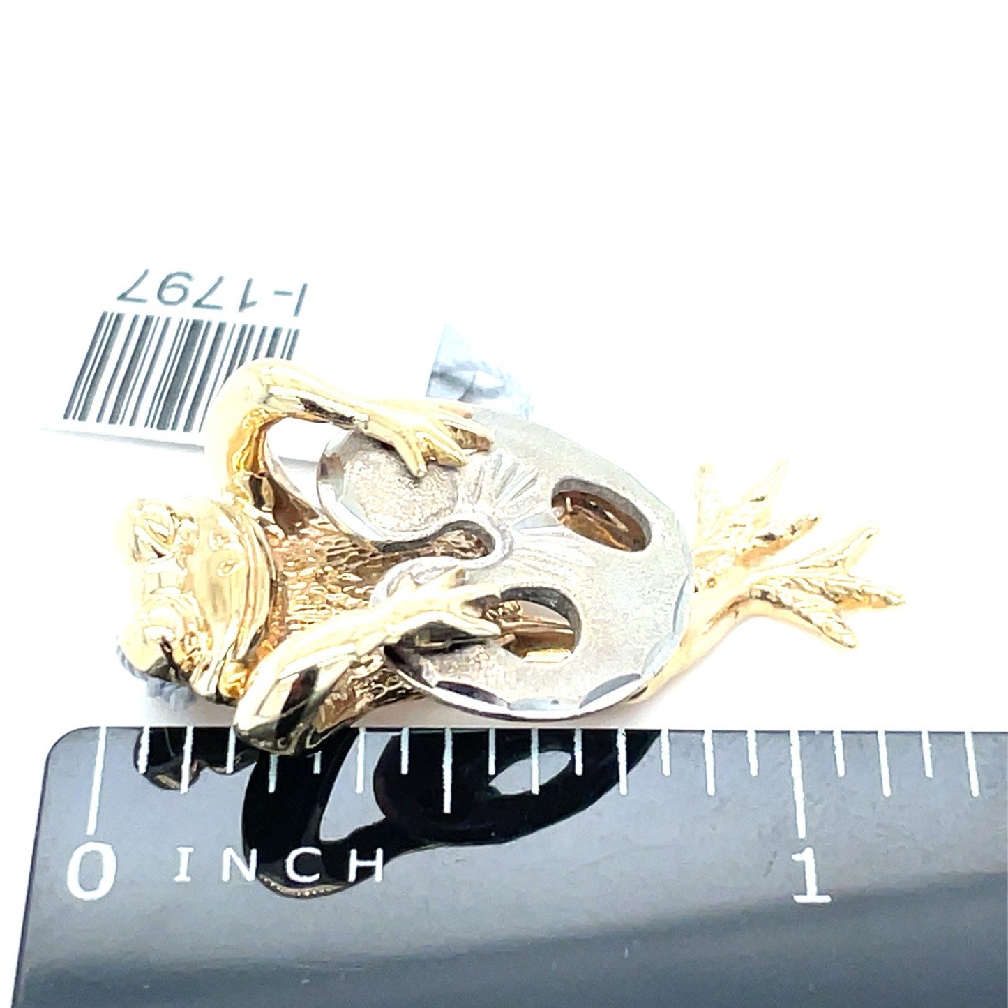 14k Two Tone Gold Womens Frog Pendant 4.70g2