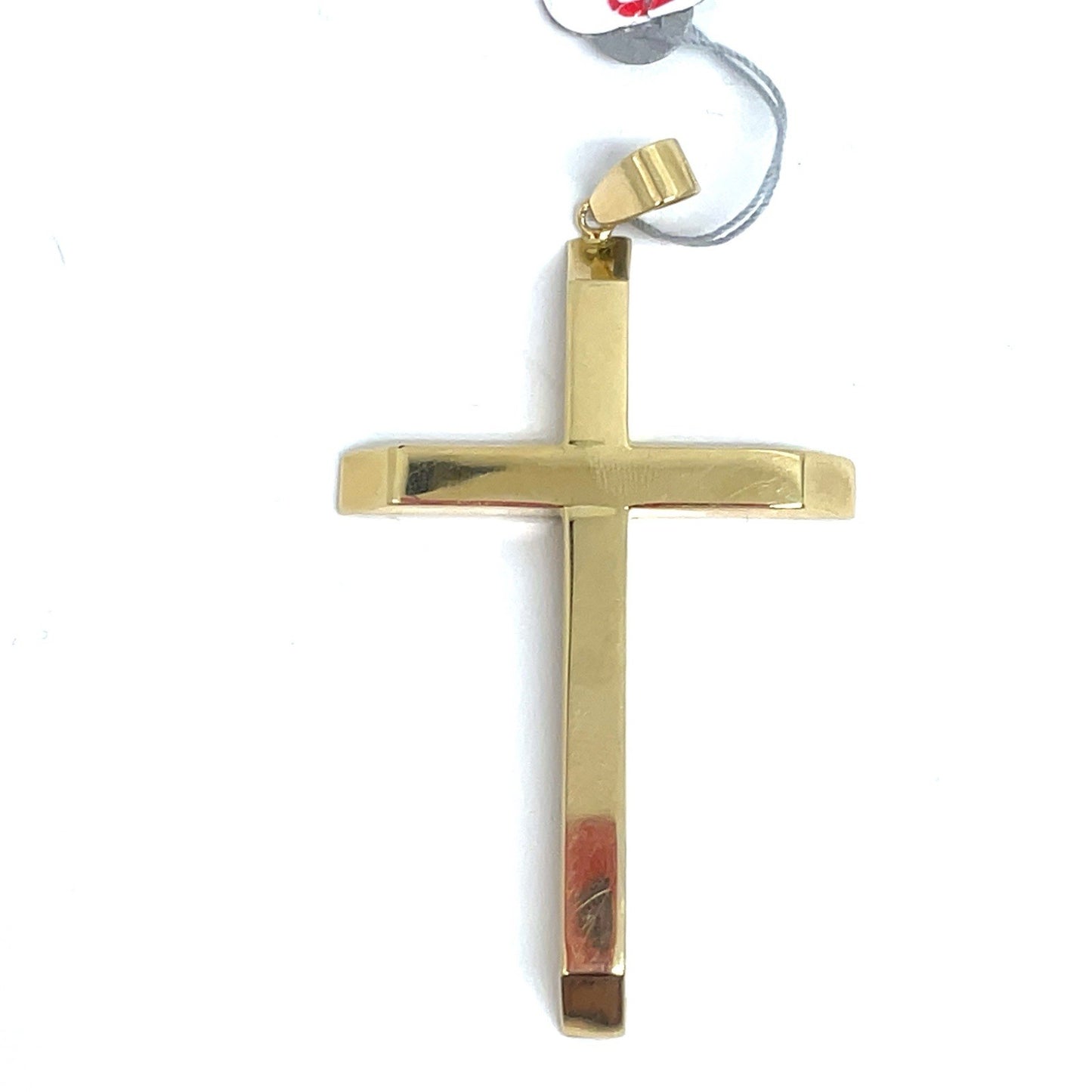 14k Yellow Gold Men’s Hollow Cross Bevel Tips Pendant 2.70g0