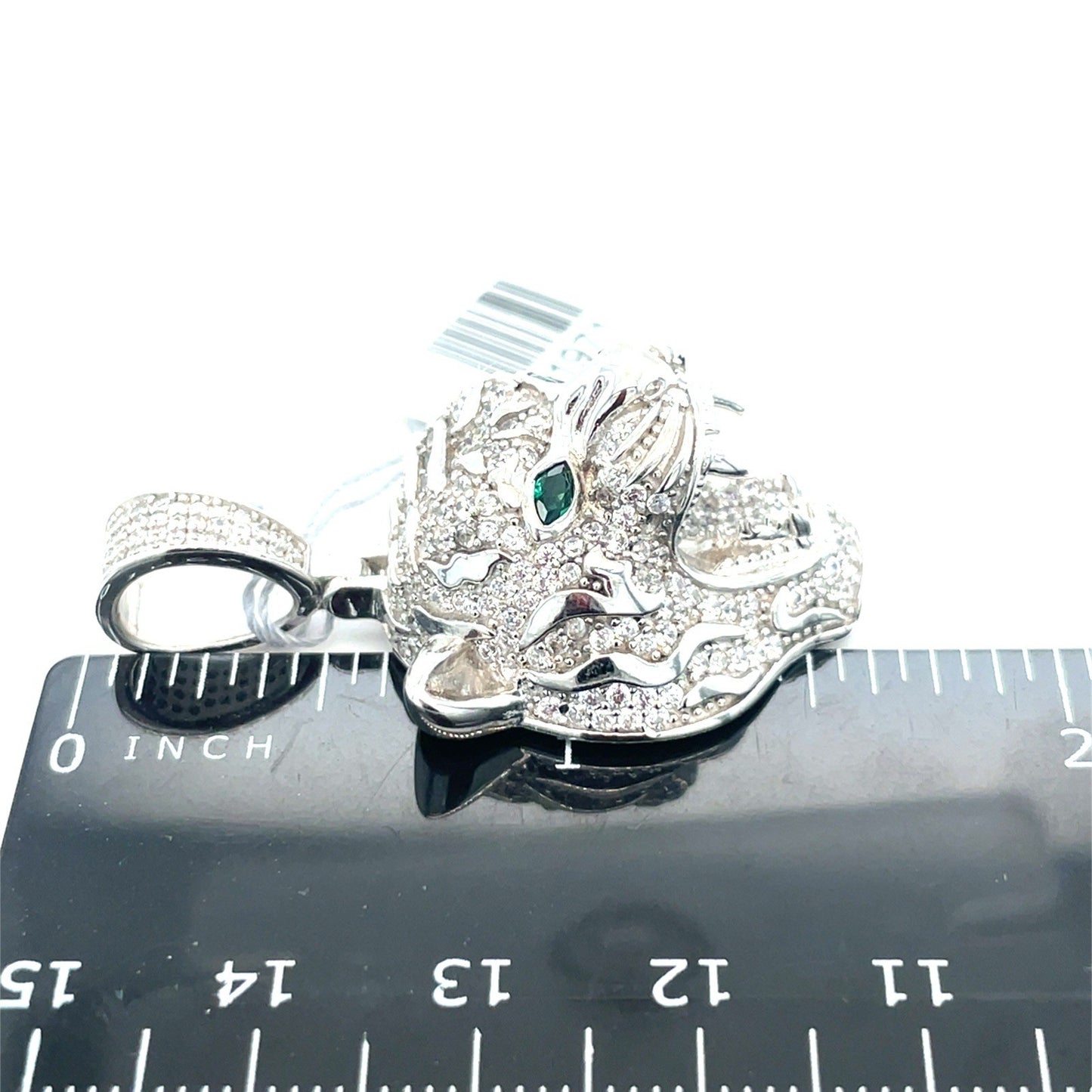 925 Sterling Silver CZ Jaguar Pendant 11.70g 3