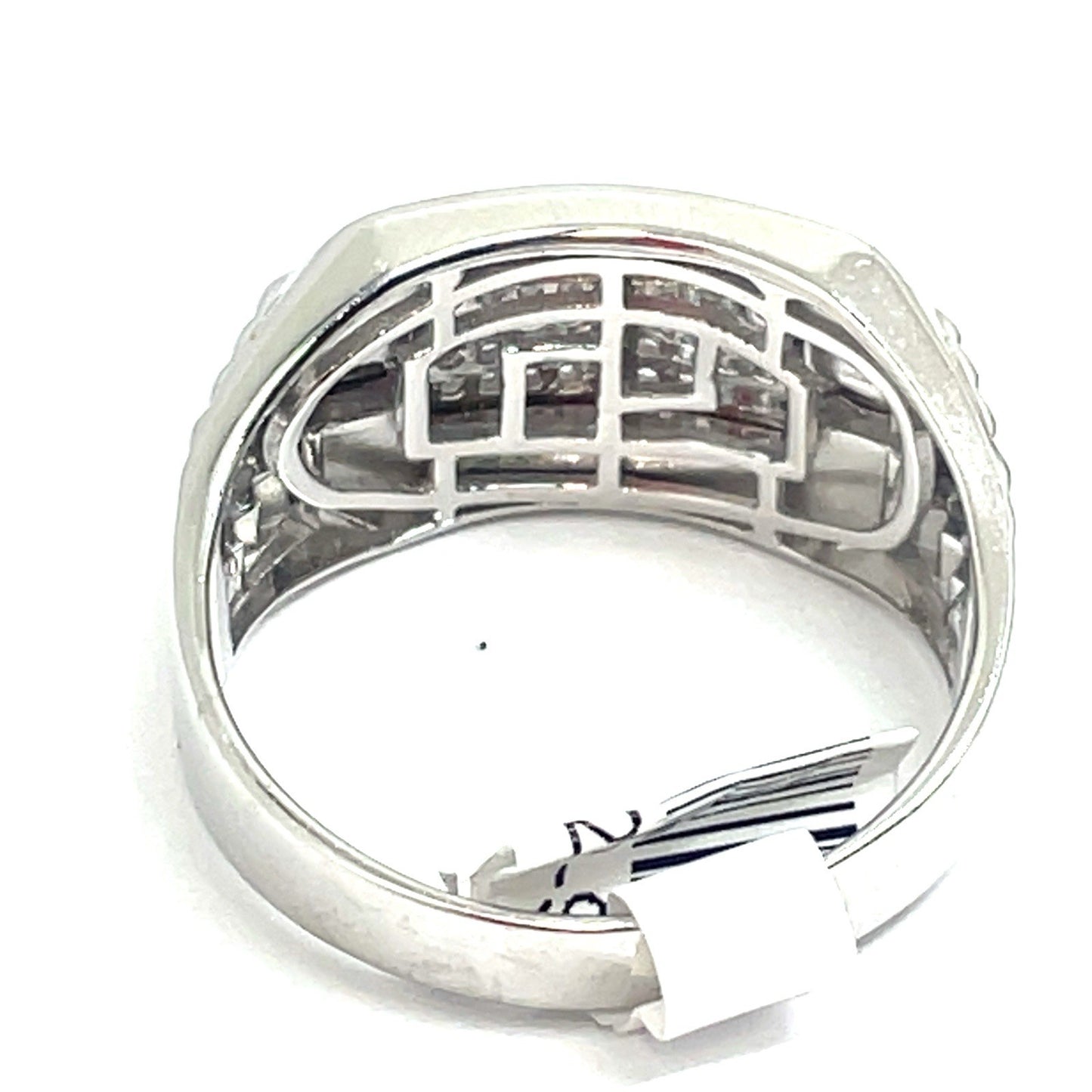 925 Sterling Silver CZ Men’s Black Enamel Ring 6.70g Size 112