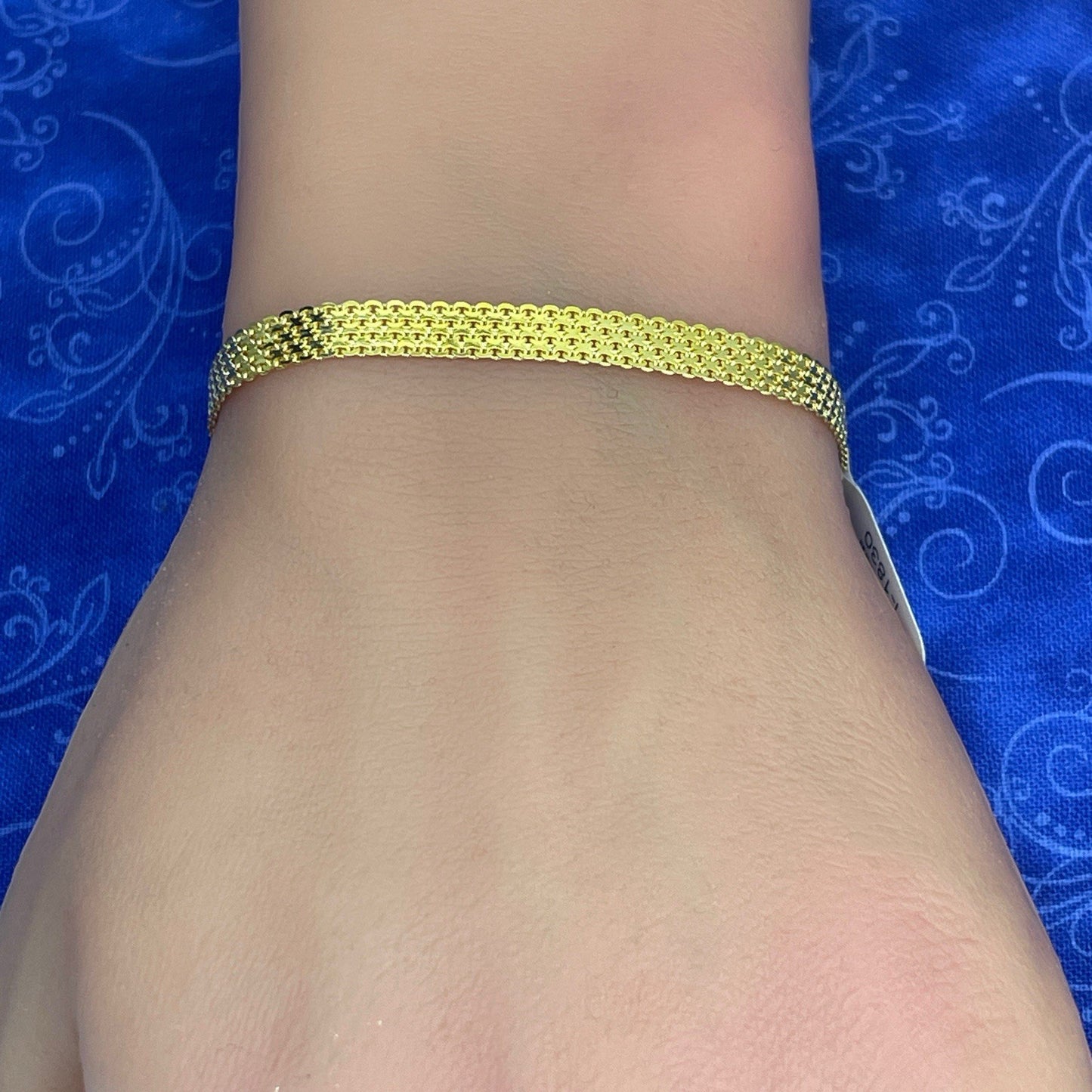 14k Yellow Gold 7” Flat Weave Bracelet 4.84g 4.6mm 3