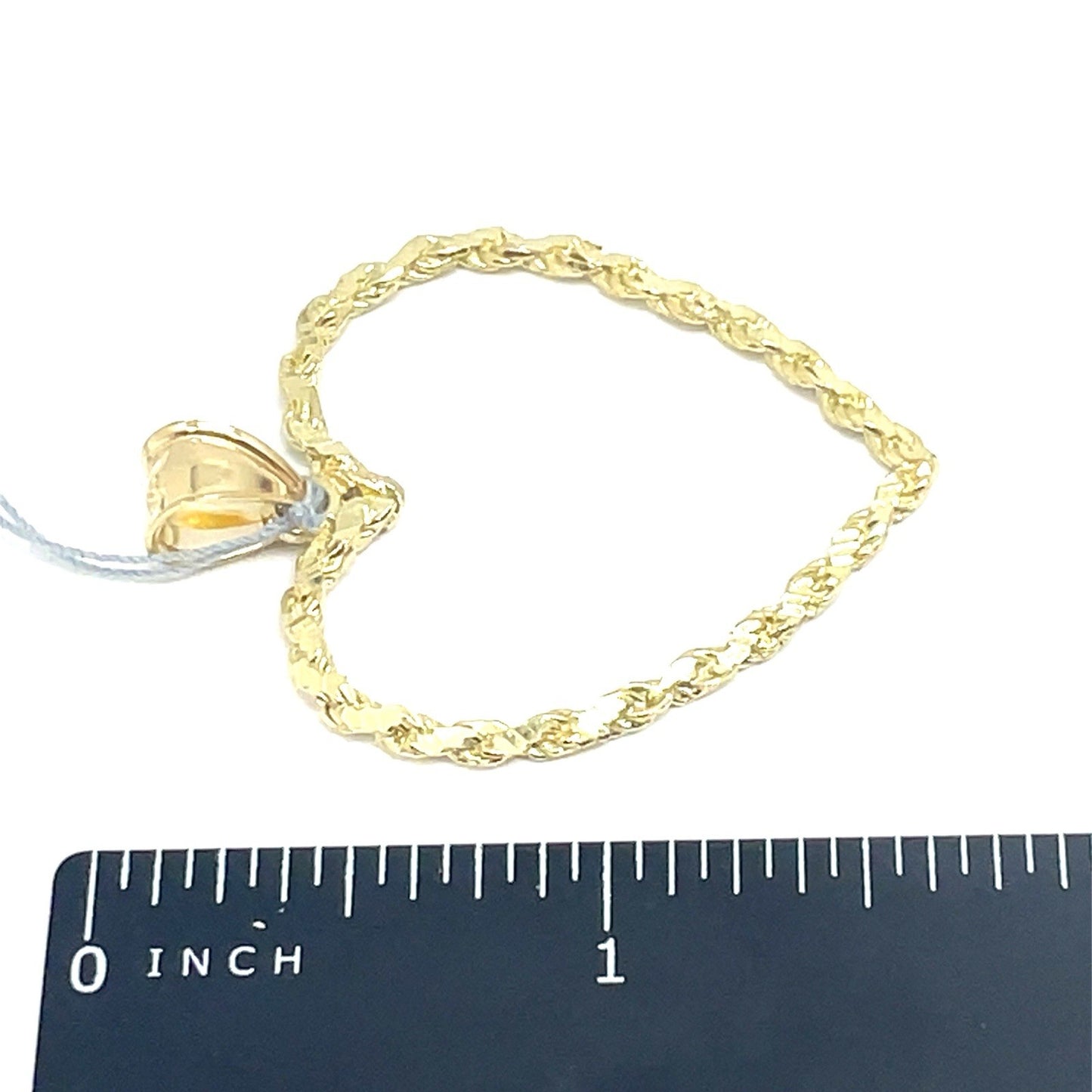 10k Yellow Gold Open Rope Heart Pendant 3.20g - Women’s2