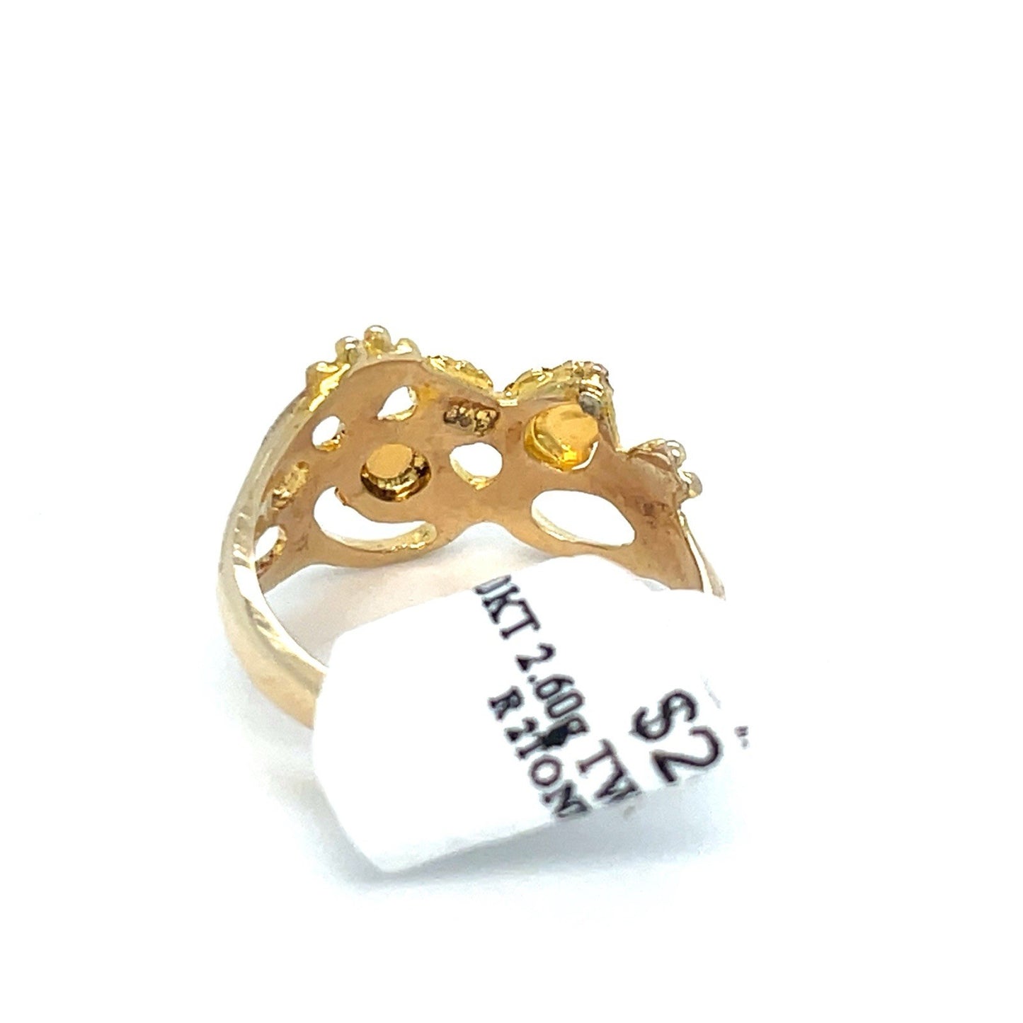 10k Two Tone Womens Leaves Ring 2.60g Size 62