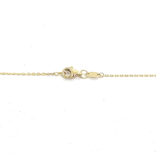14K Yellow Gold Heart Pendant Necklace with Rolo Chain | 18 Inches