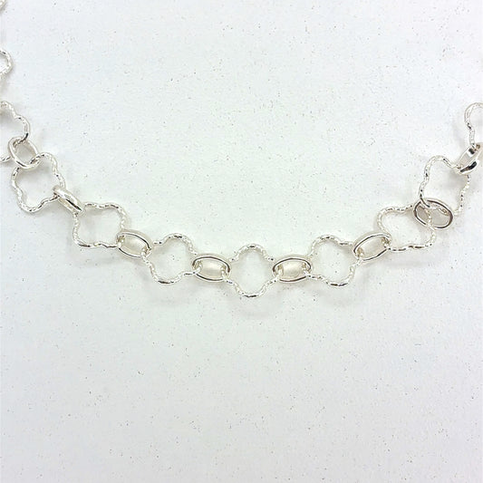 Sterling Silver Necklace | Quatrafoil Open Style, 16 inch