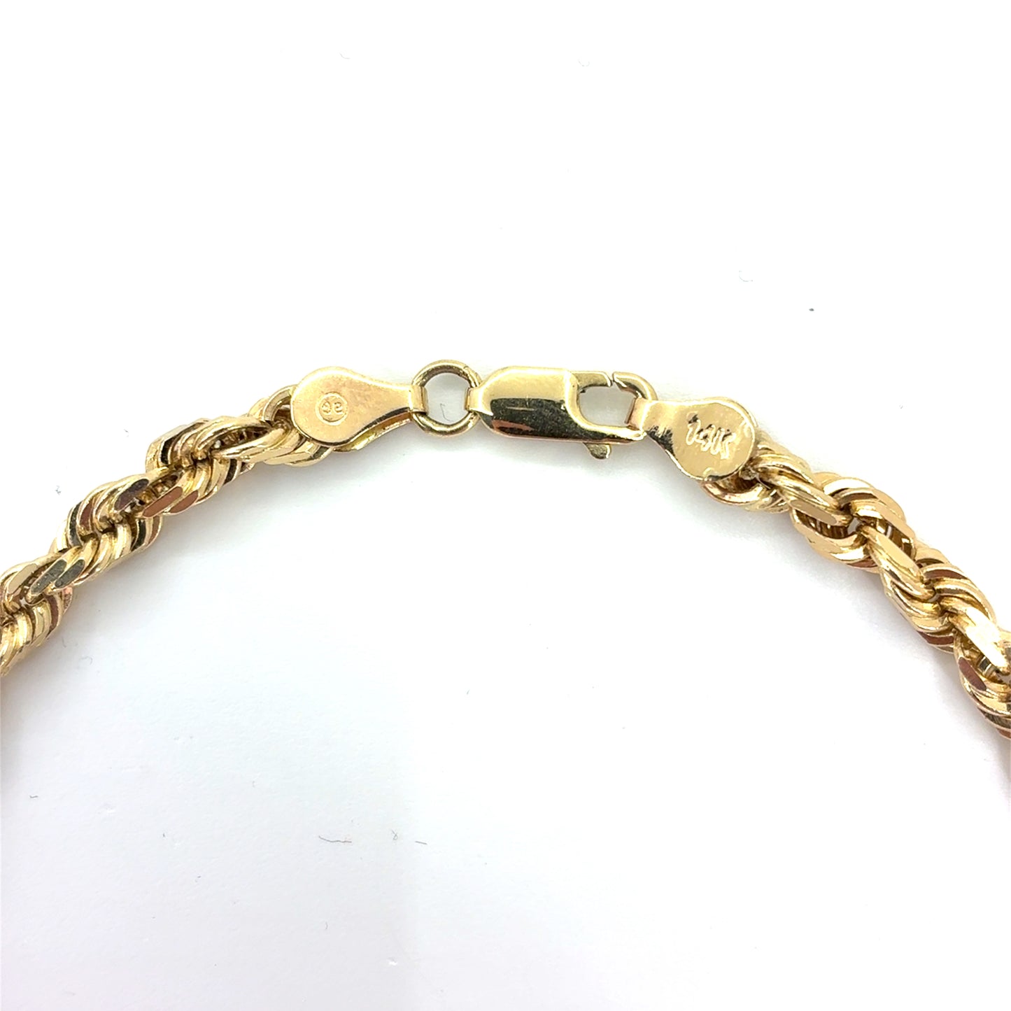 14K Yellow Gold Men's Solid Rope Bracelet | Solid Rope, 4.7mm, 9.5 inch