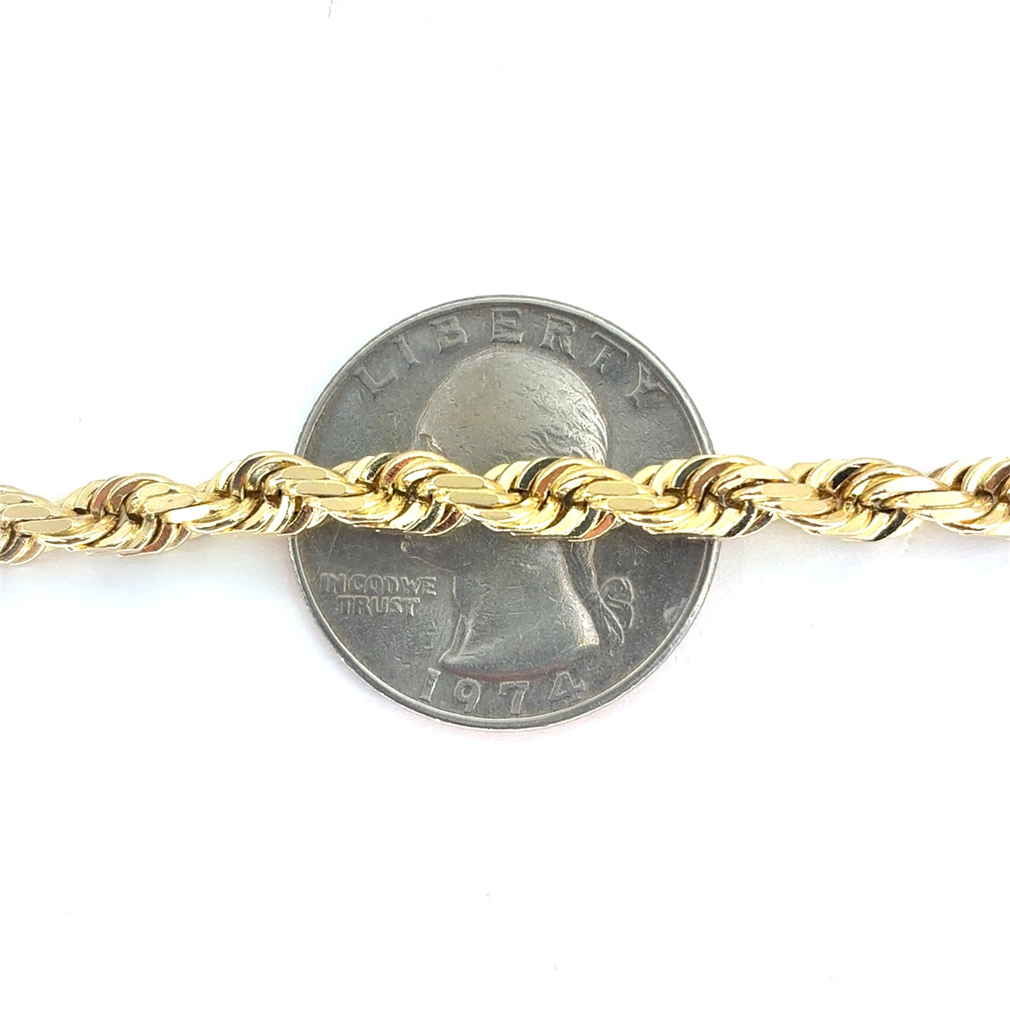 14K Yellow Gold Men's Solid Rope Bracelet | Solid Rope, 4.7mm, 9.5 inch