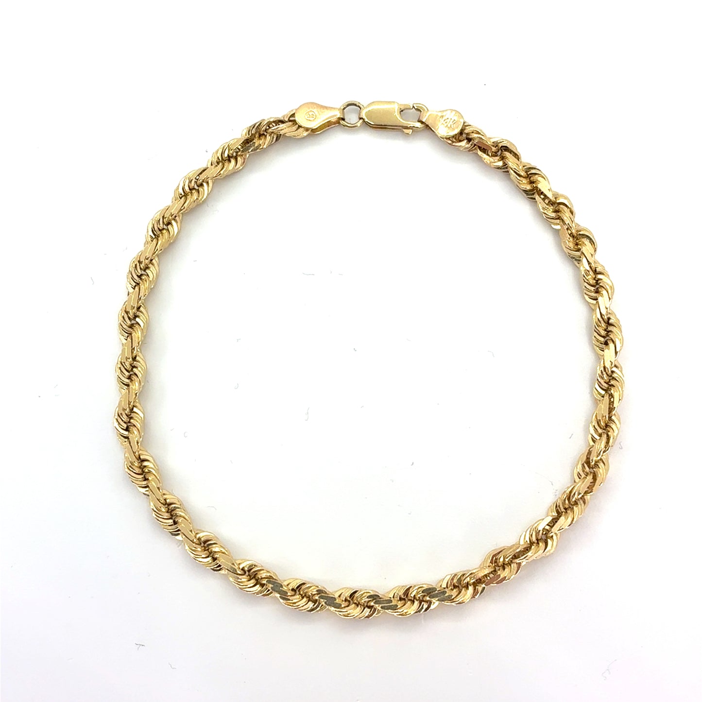 14K Yellow Gold Men's Solid Rope Bracelet | Solid Rope, 4.7mm, 9.5 inch