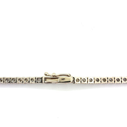 14K White Gold Natural Diamond Tennis Necklace | Round 9.40 TCW, H-I I1-I2, 22 Inches