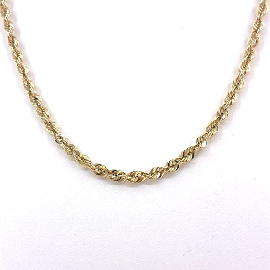 10K Gold Hollow Rope Necklace | 24 Inches, 5.2mm