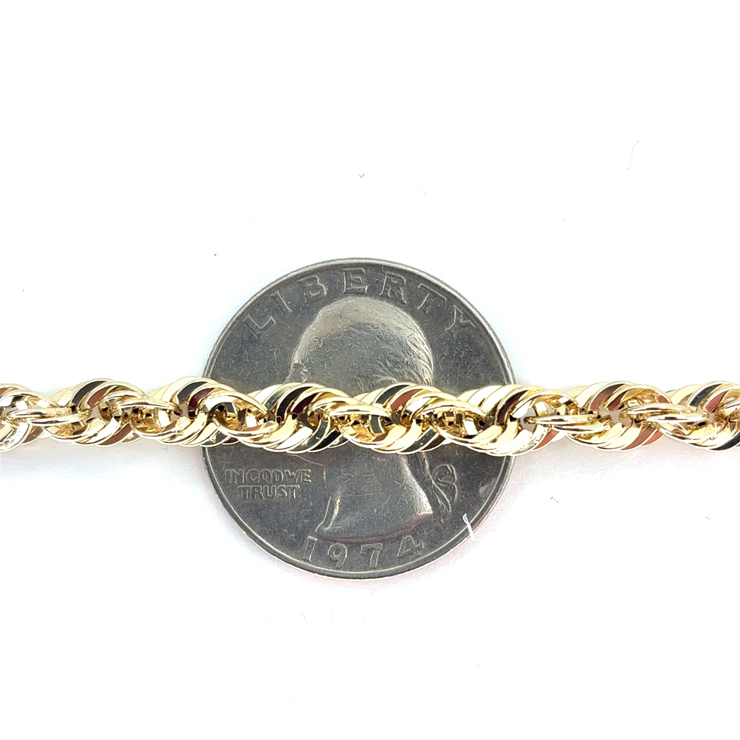10K Gold Hollow Rope Necklace | 24 Inches, 5.2mm