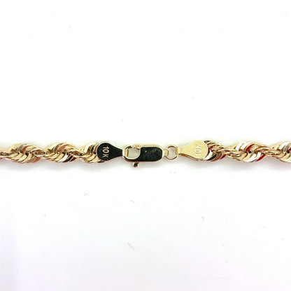 10K Gold Hollow Rope Necklace | 24 Inches, 5.2mm