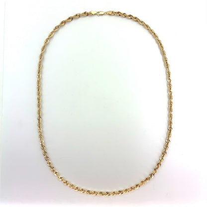 10K Gold Hollow Rope Necklace | 24 Inches, 5.2mm
