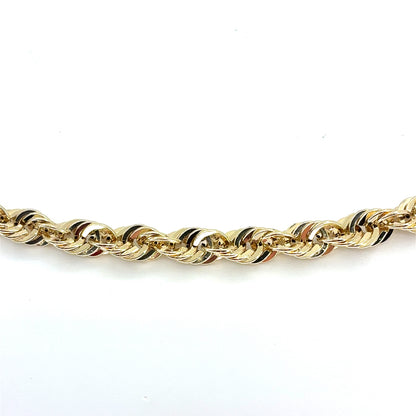 10K Gold Hollow Rope Necklace | 24 Inches, 5.2mm