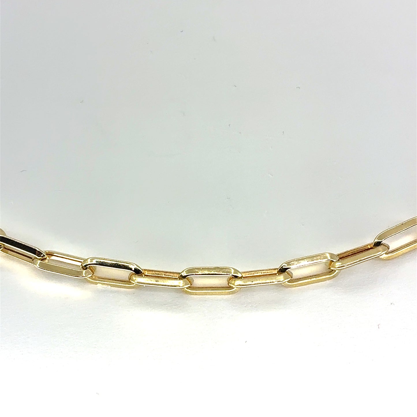 14K Hollow Paperclip Necklace | 24 Inches, 4.5mm