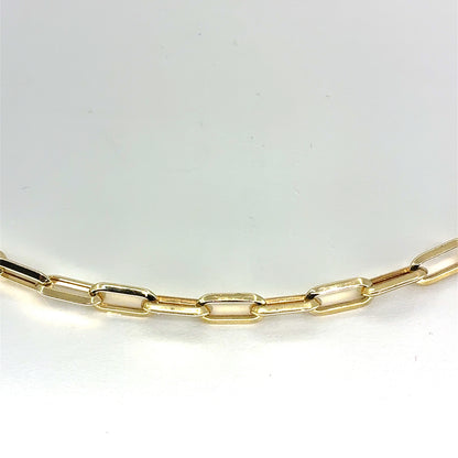 14K Hollow Paperclip Necklace | 24 Inches, 4.5mm