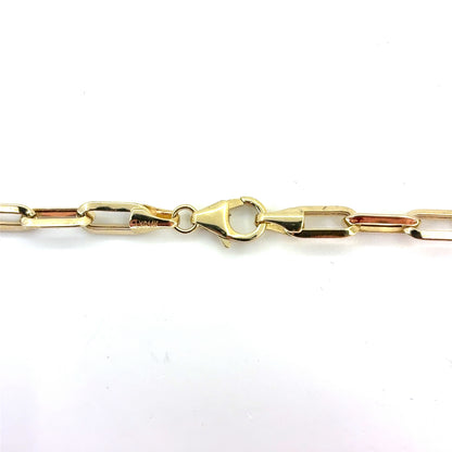 14K Hollow Paperclip Necklace | 24 Inches, 4.5mm