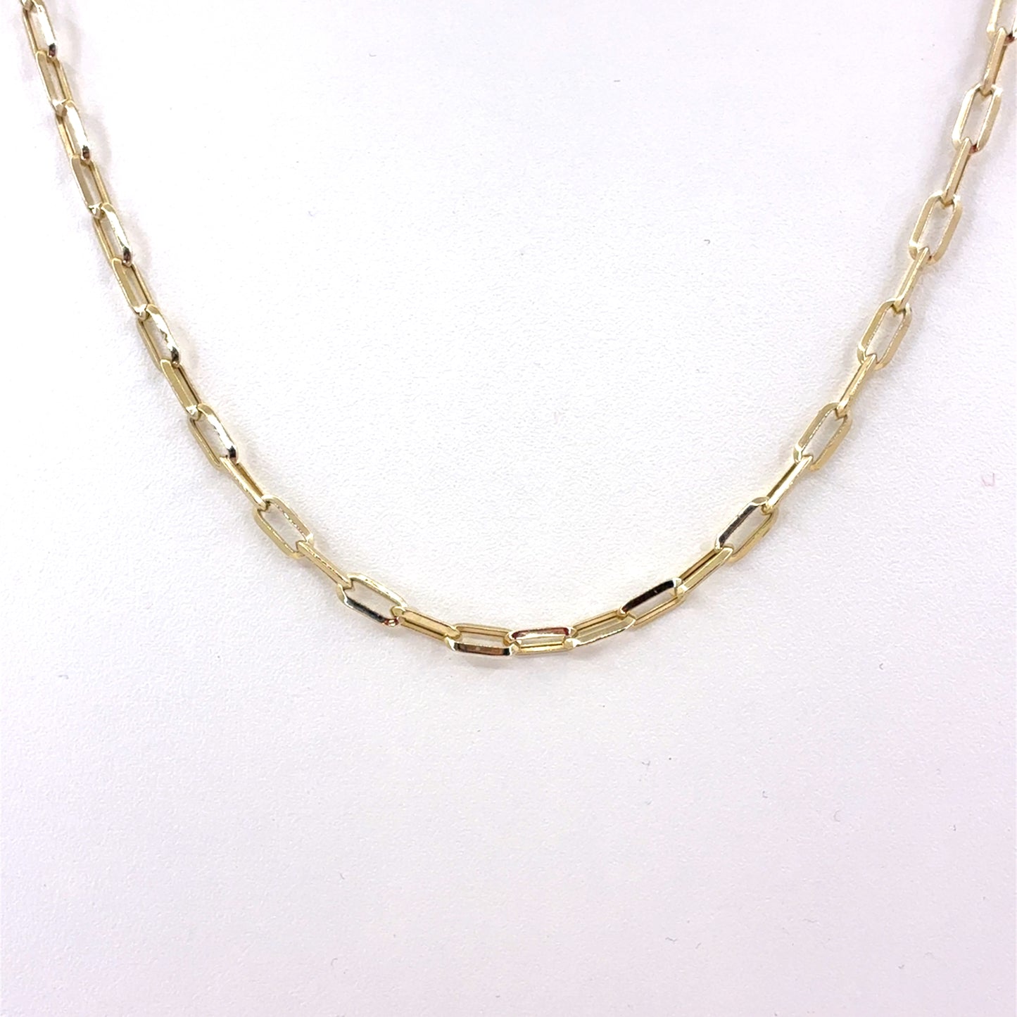 14K Hollow Paperclip Necklace | 24 Inches, 4.5mm