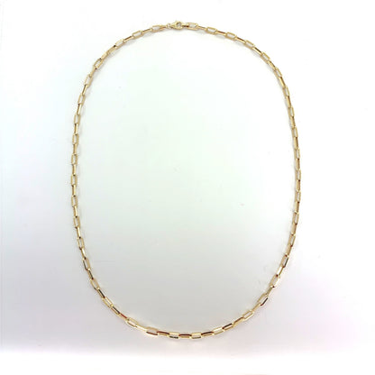 14K Hollow Paperclip Necklace | 24 Inches, 4.5mm