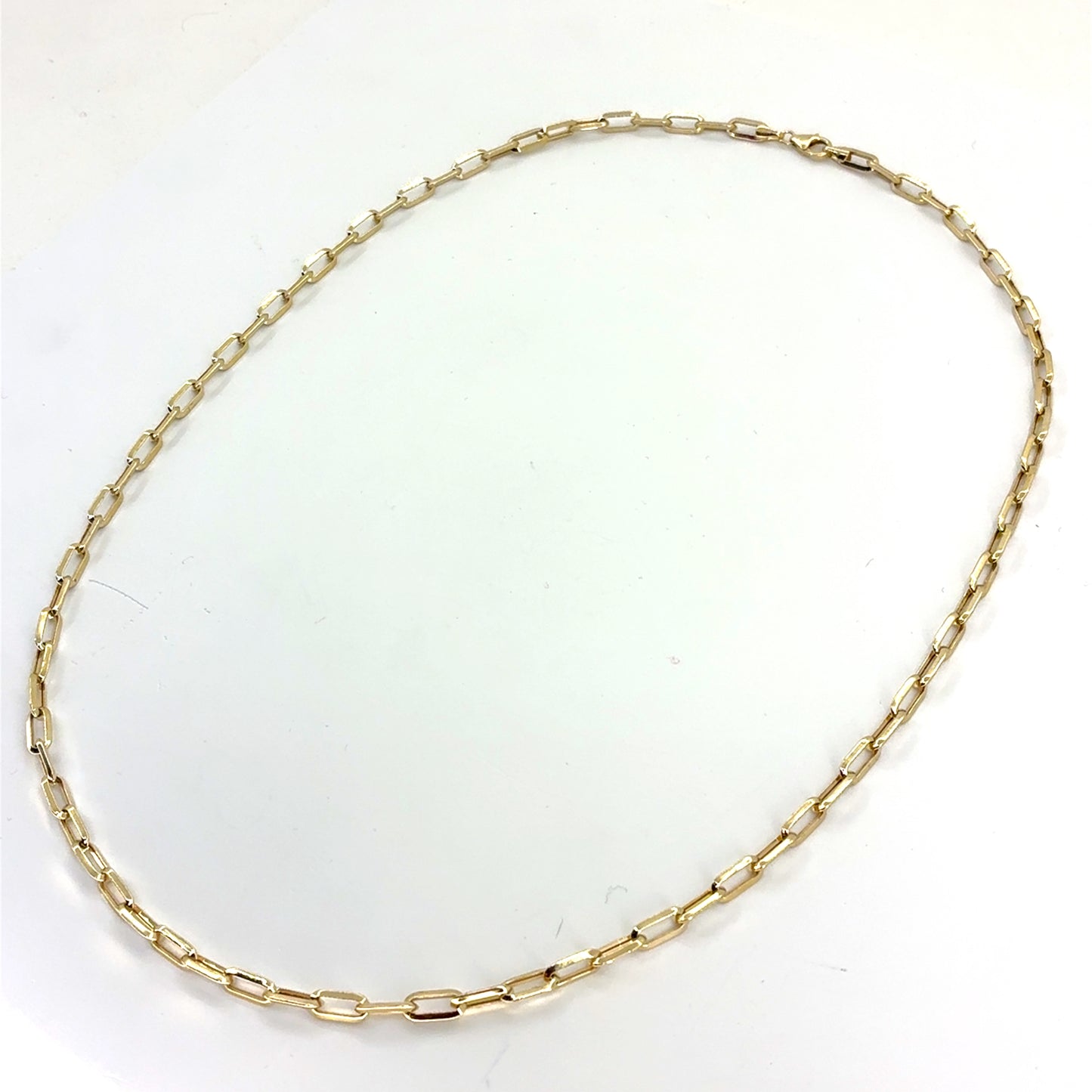 14K Hollow Paperclip Necklace | 24 Inches, 4.5mm