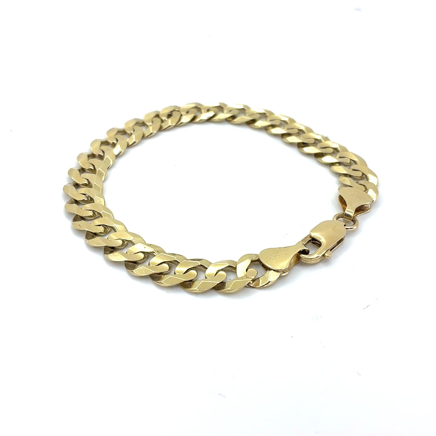 14K Yellow Gold Bracelet | Solid Cuban Link Design, 8.75 inch