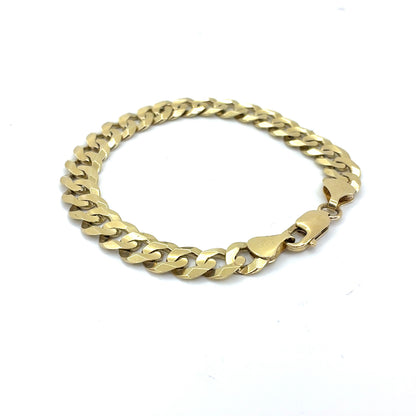 14K Yellow Gold Bracelet | Solid Cuban Link Design, 8.75 inch
