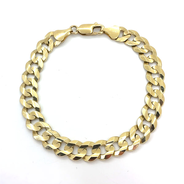 14K Yellow Gold Bracelet | Solid Cuban Link Design, 8.75 inch