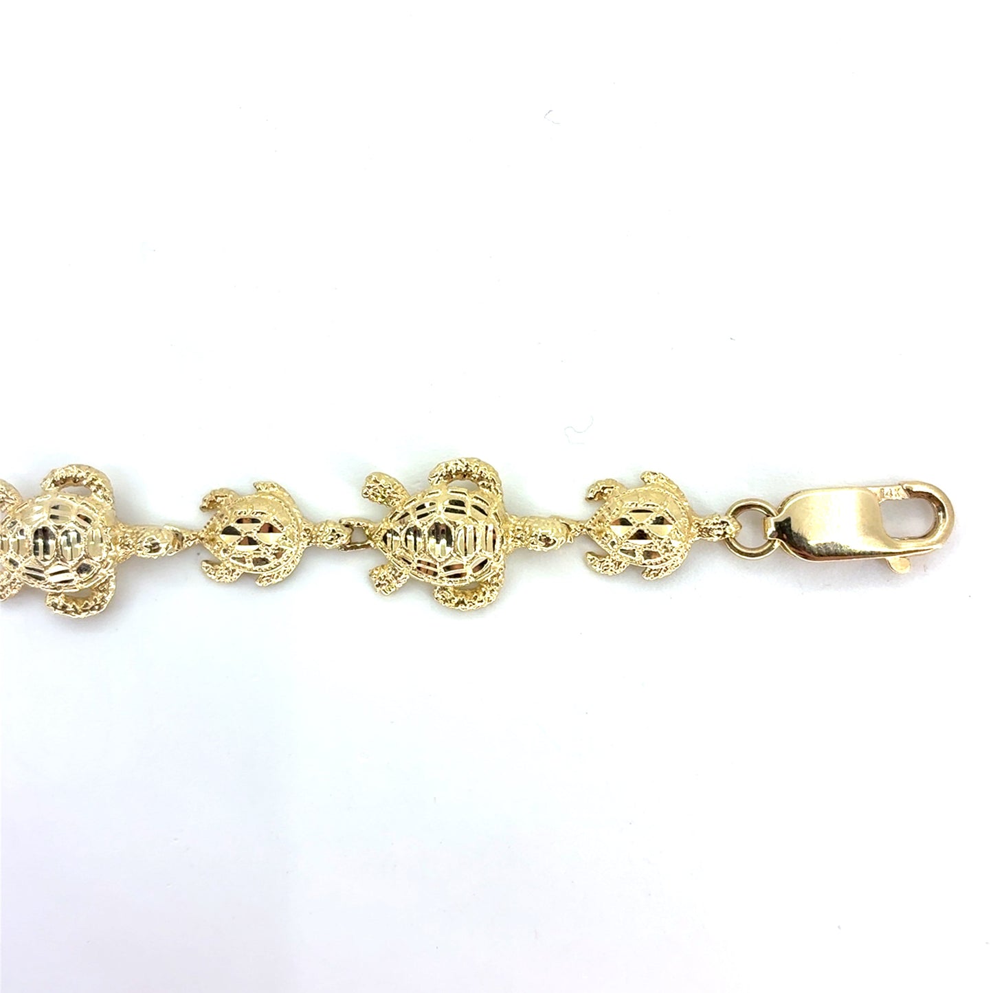 14K Yellow Gold Large/Small Turtle Bracelet | 7 Inches, 11.3mm, 9.30 grams