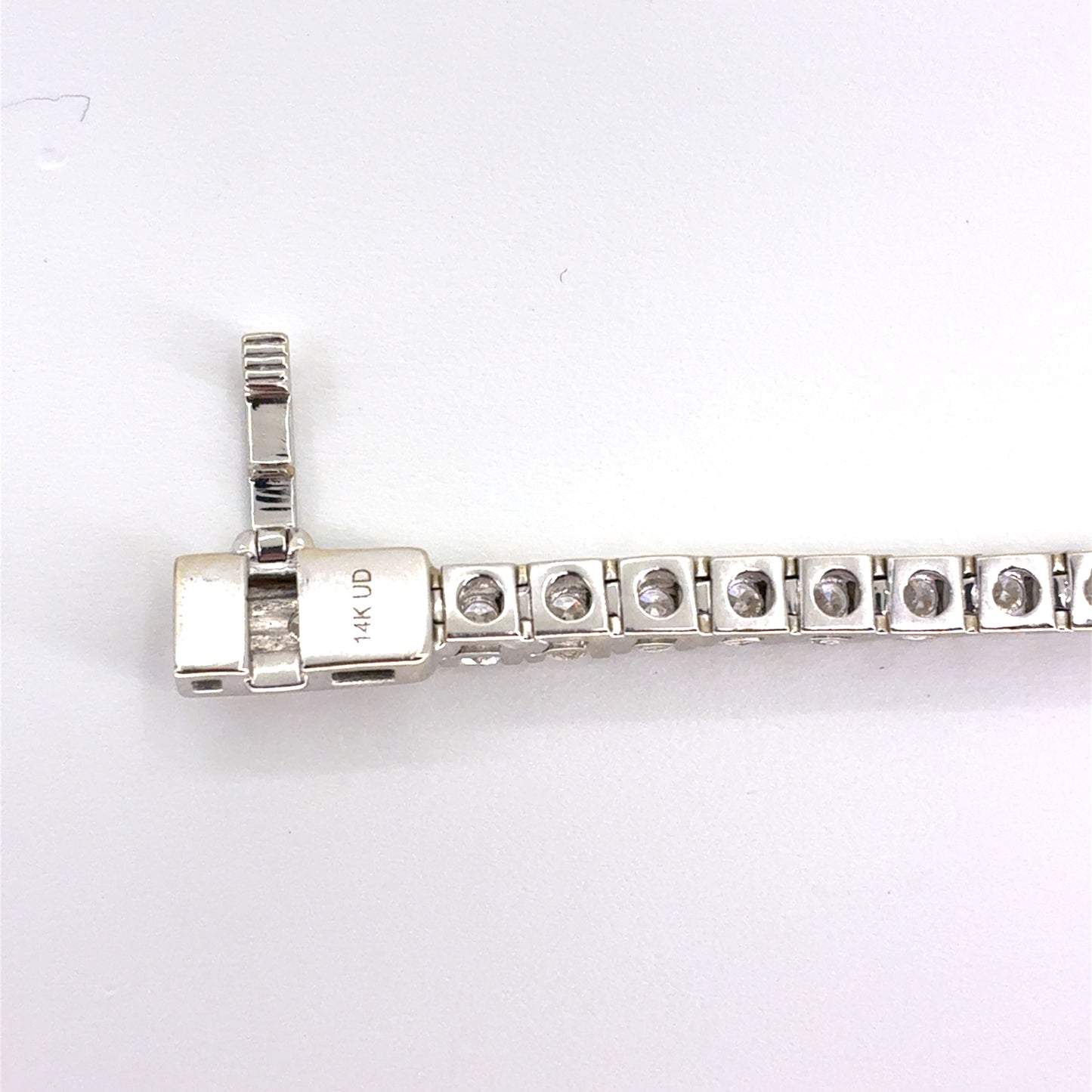 14K White Gold Natural Diamond Tennis Bracelet | Round 4.88 TCW, F-G VS1-VS2, 7.25 inch