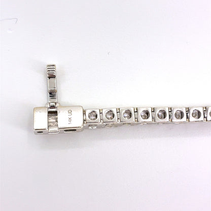 14K White Gold Natural Diamond Tennis Bracelet | Round 4.88 TCW, F-G VS1-VS2, 7.25 inch