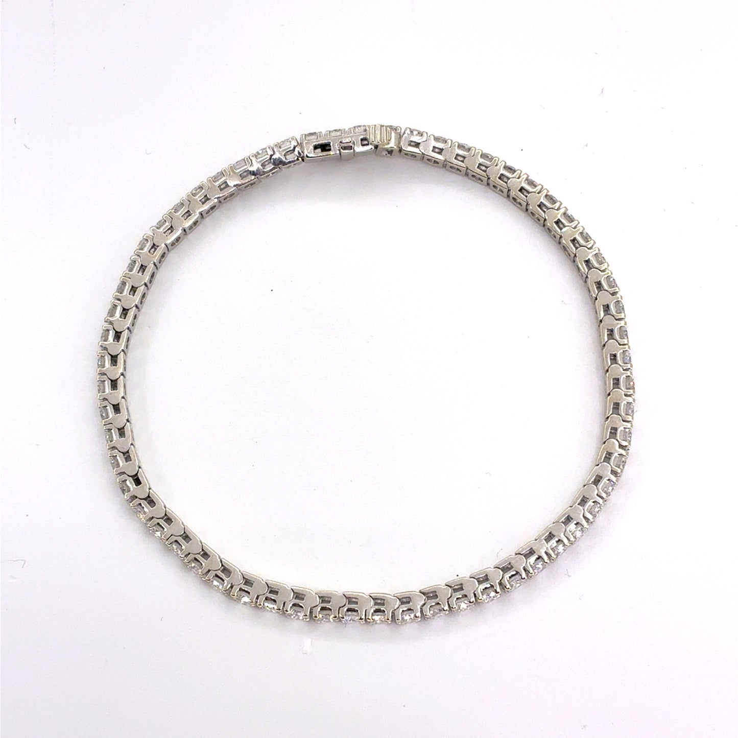 14K White Gold Natural Diamond Tennis Bracelet | Round 4.88 TCW, F-G VS1-VS2, 7.25 inch