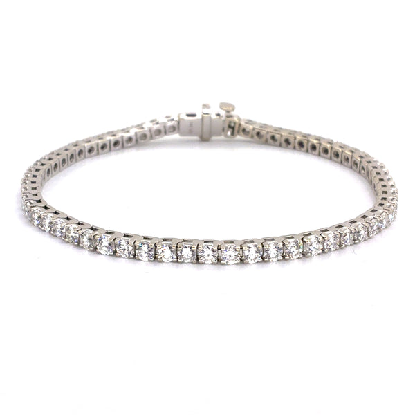 14K White Gold Natural Diamond Tennis Bracelet | Round 4.88 TCW, F-G VS1-VS2, 7.25 inch